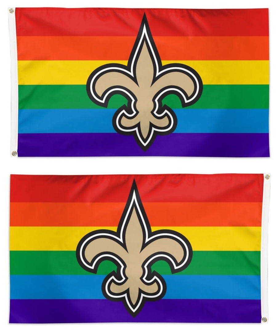 New Orleans Saints 3x5 Rainbow Flag heartlandflags