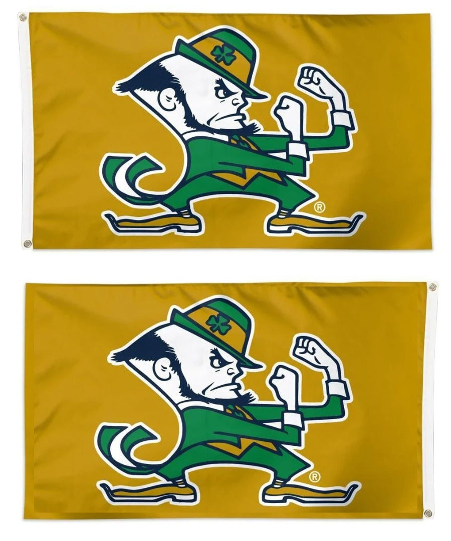 Notre Dame Flag 3x5 Leprechaun Gold 2 Sided heartlandflags