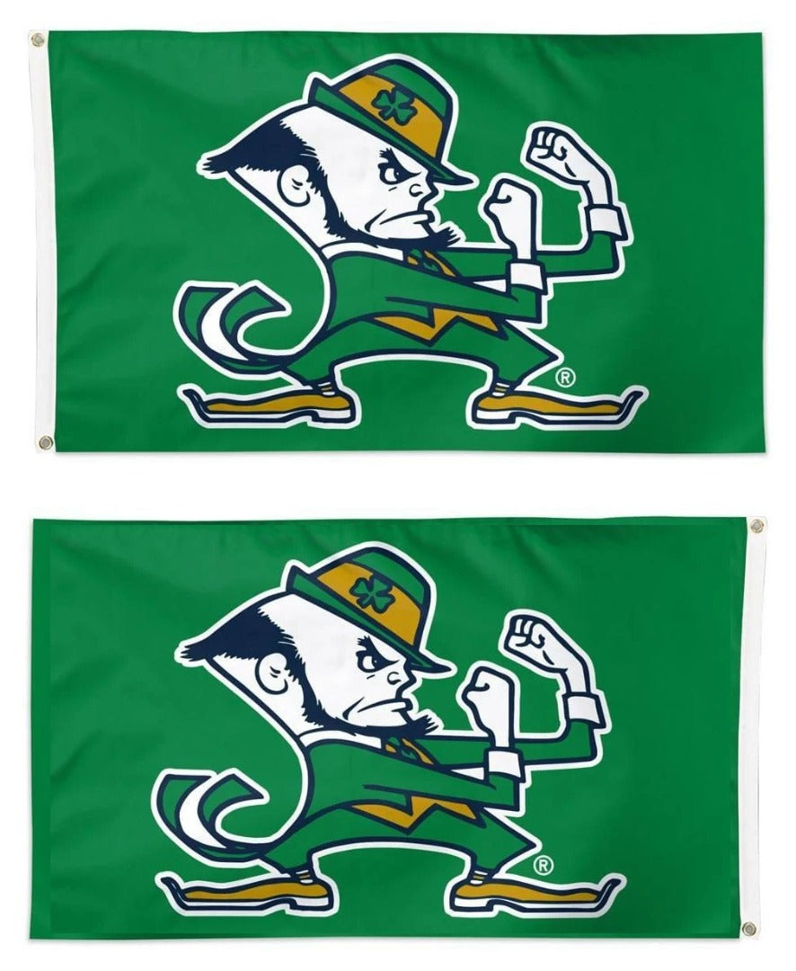 Notre Dame Flag 3x5 Leprechaun Green 2 Sided heartlandflags
