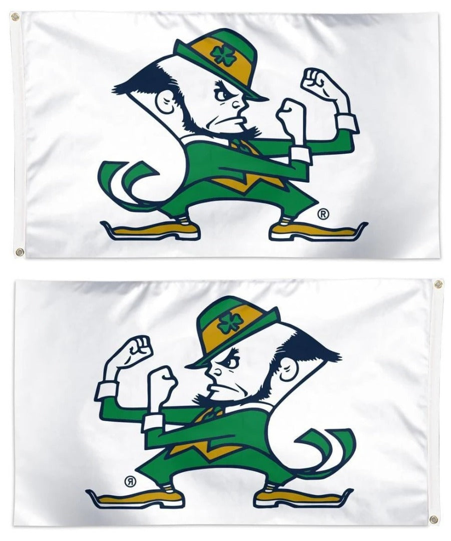 Notre Dame Flag 3x5 Leprechaun White heartlandflags