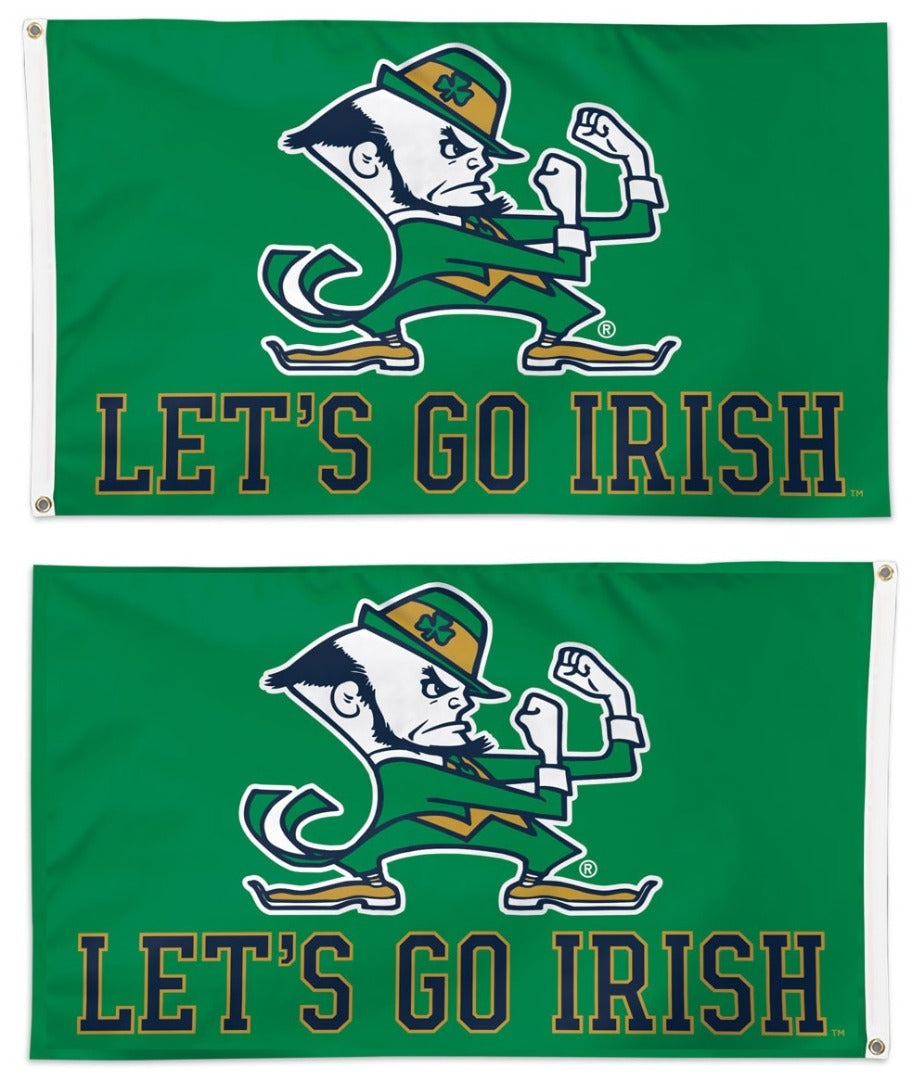 Notre Dame Flag 3x5 Let's Go Irish 2 Sided heartlandflags