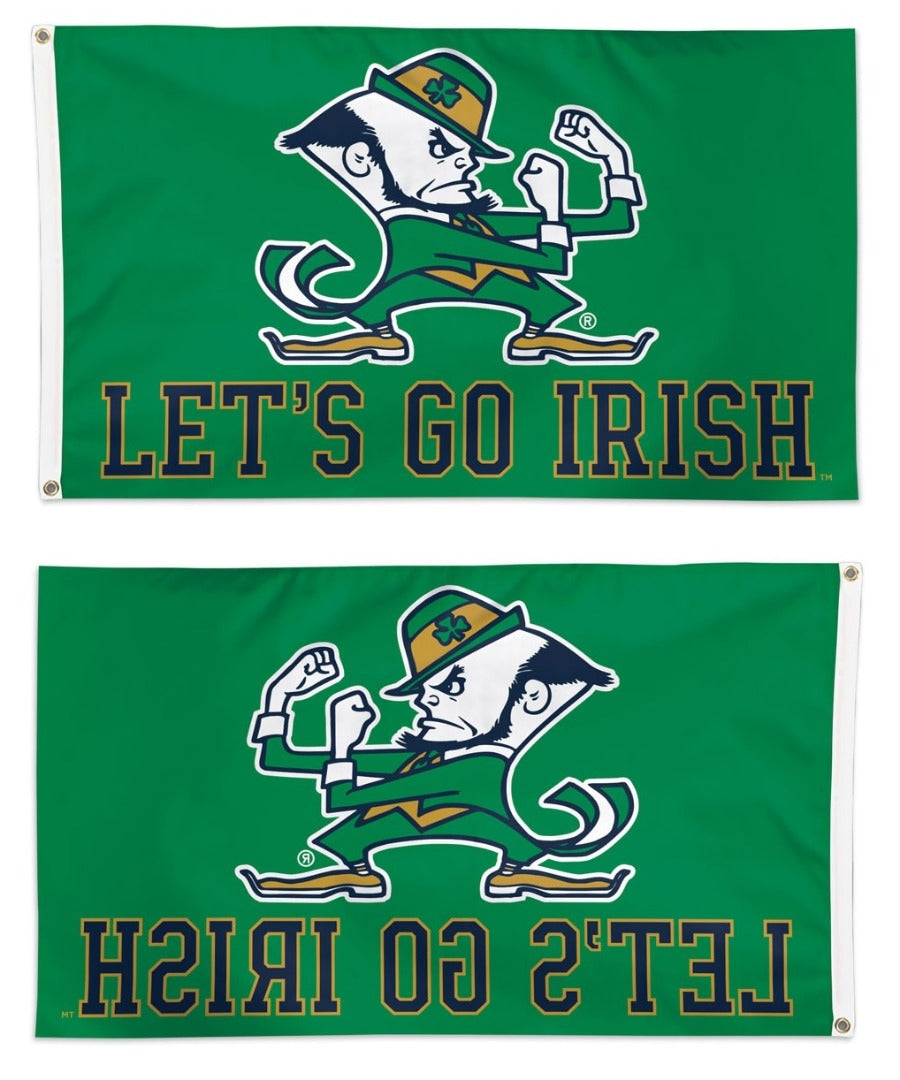Notre Dame Flag 3x5 Let's Go Irish Green heartlandflags