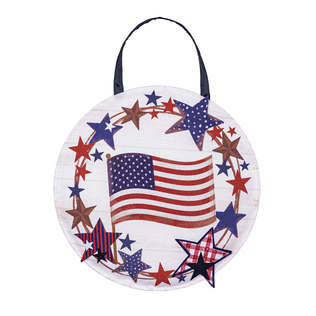 Patriotic Americana Star Wreath Door Decoration heartlandflags