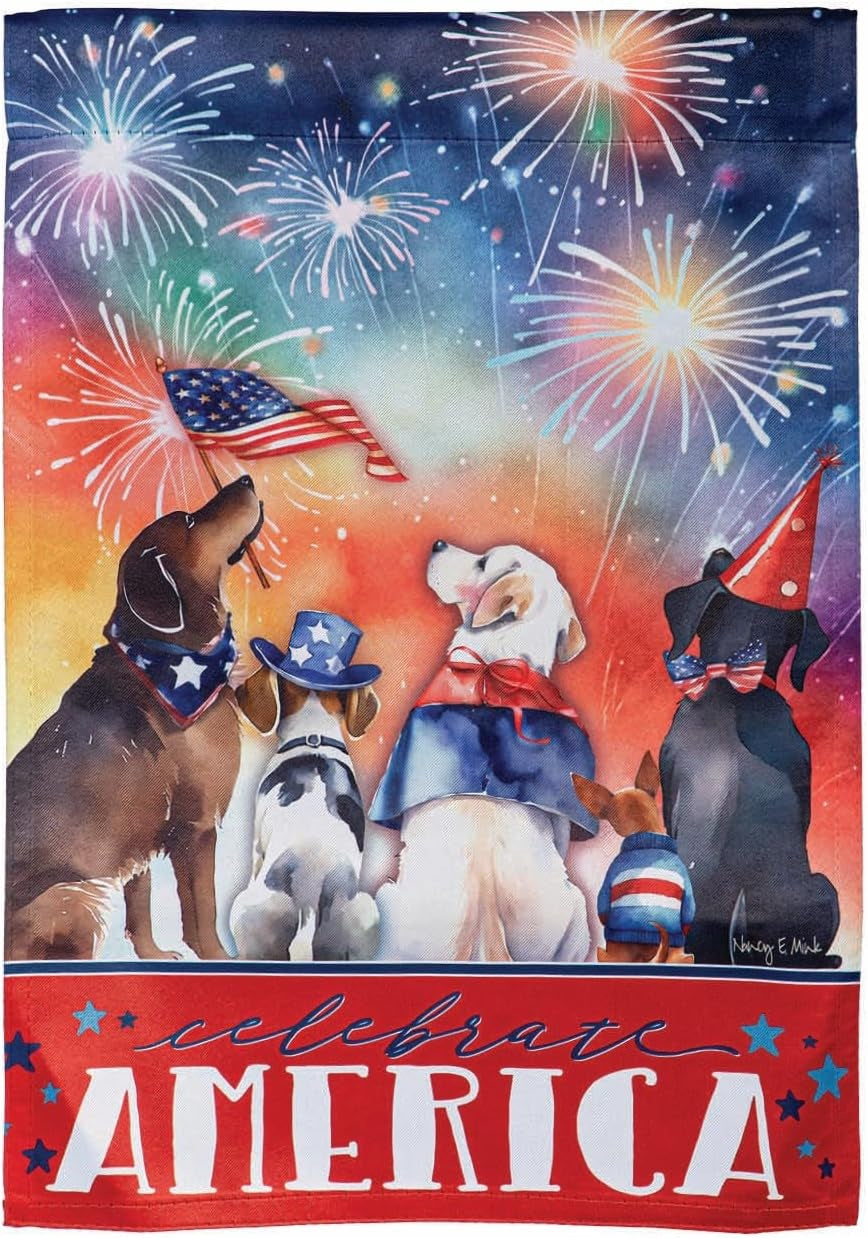 Patriotic Pups 2 Sided Garden Flag heartlandflags