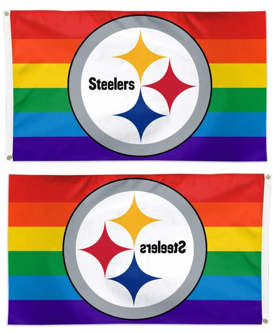 Pittsburgh Steelers Flag 3x5 Pride Rainbow heartlandflags