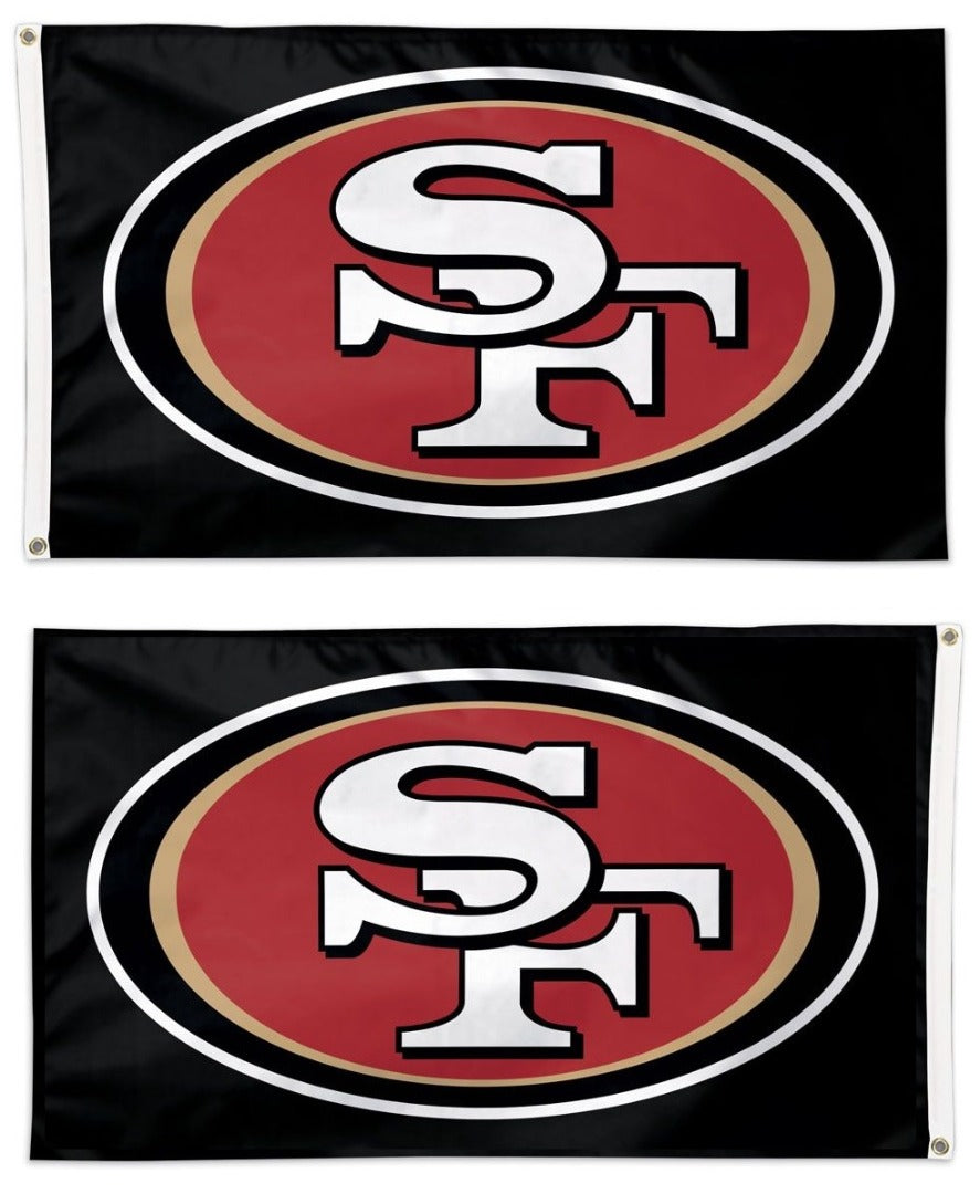 San Francisco 49ers Flag 2 Sided 3x5 Black heartlandflags