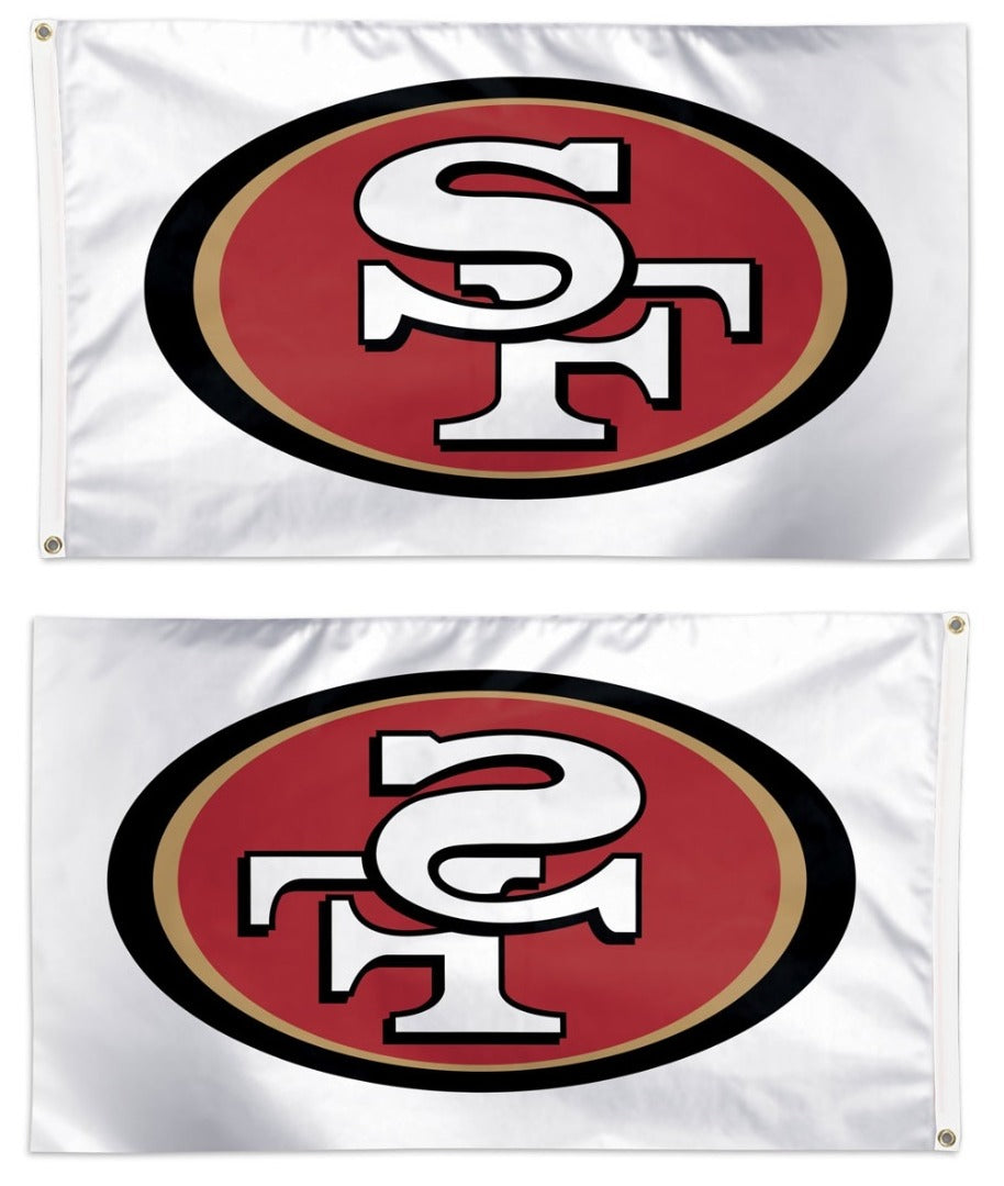 San Francisco 49ers Flag 3x5 White Logo heartlandflags