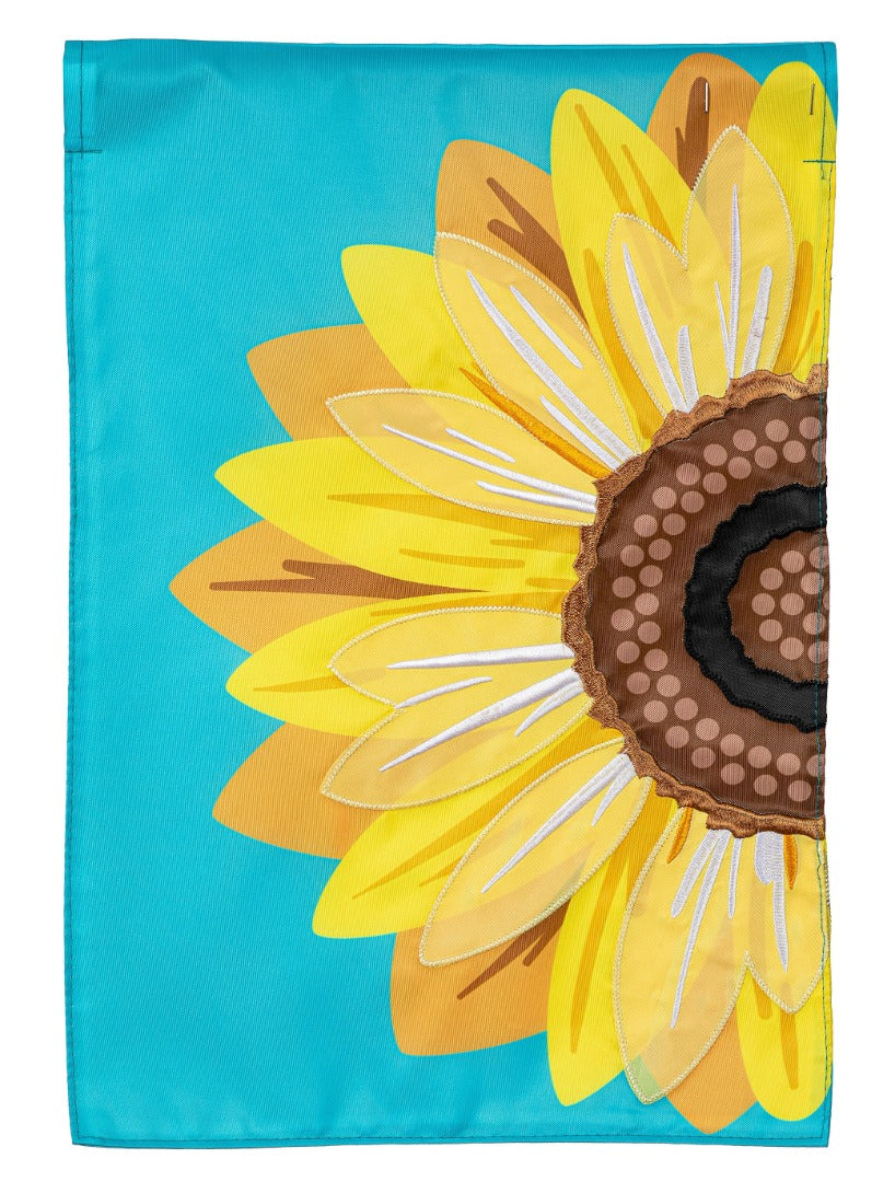 Sunflower 2 Sided Applique Garden Flag heartlandflags