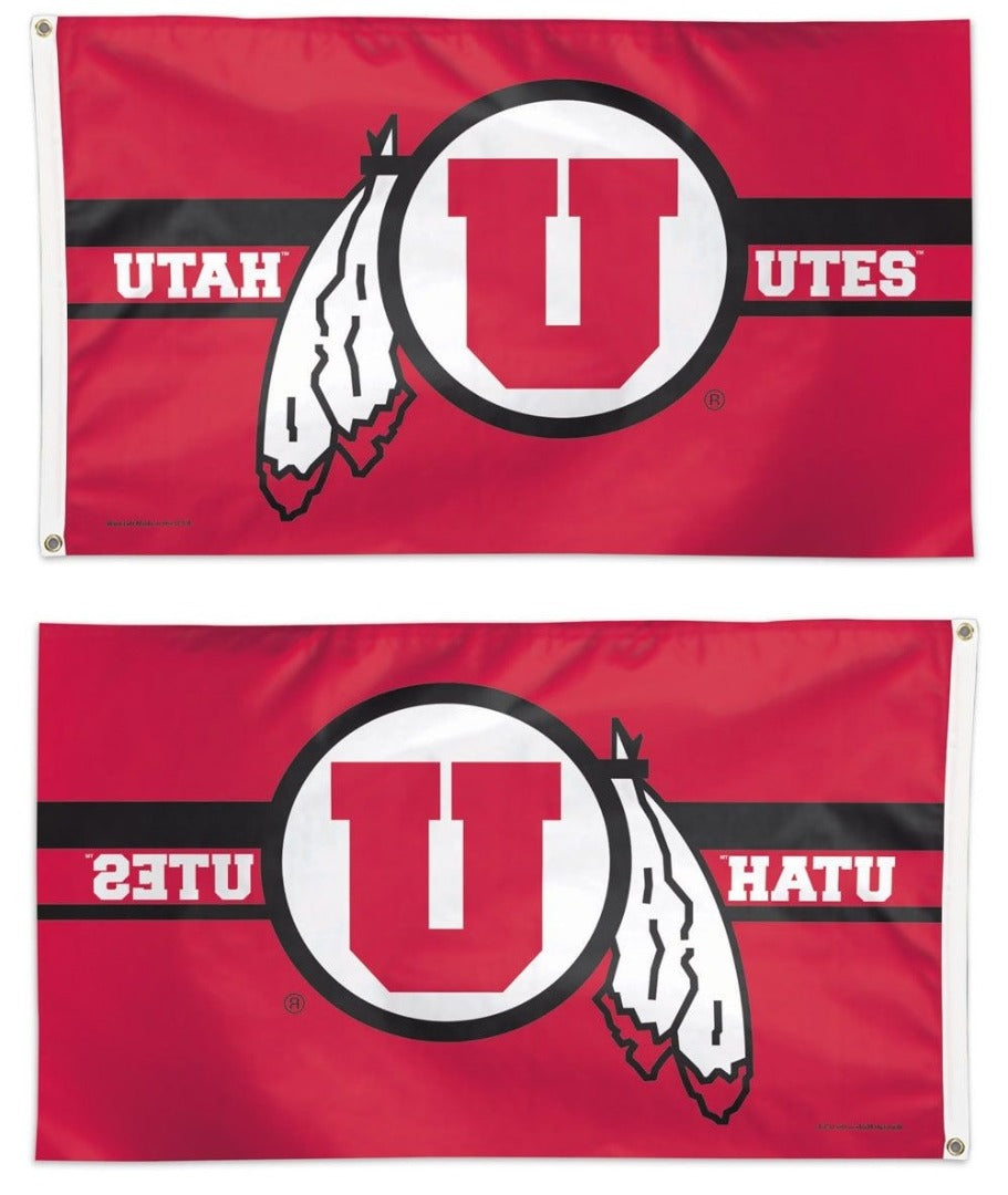 Utah Utes Flag 3x5 Red Logo heartlandflags