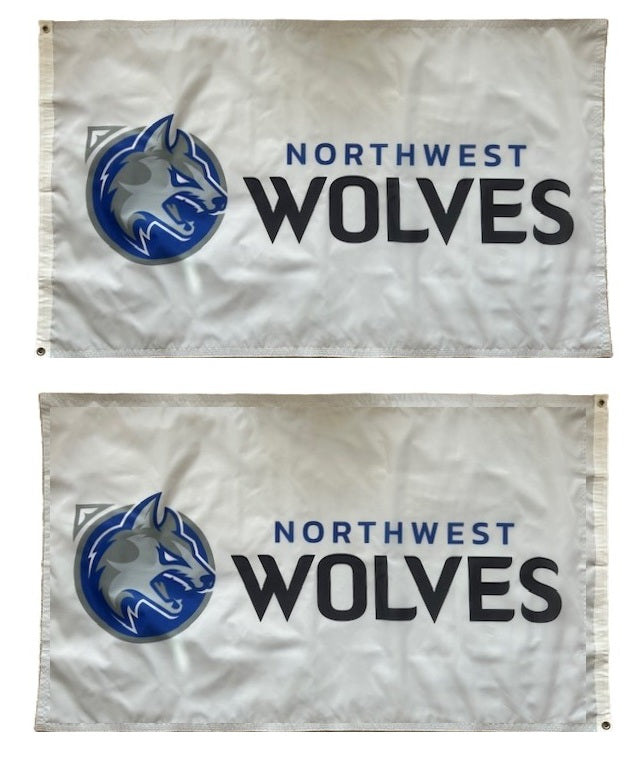 Waukee Northwest Wolves 2 Sided Flag heartlandflags