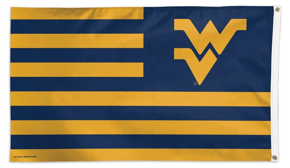 West Virginia Mountaineers Flag 3x5 Americana Striped heartlandflags
