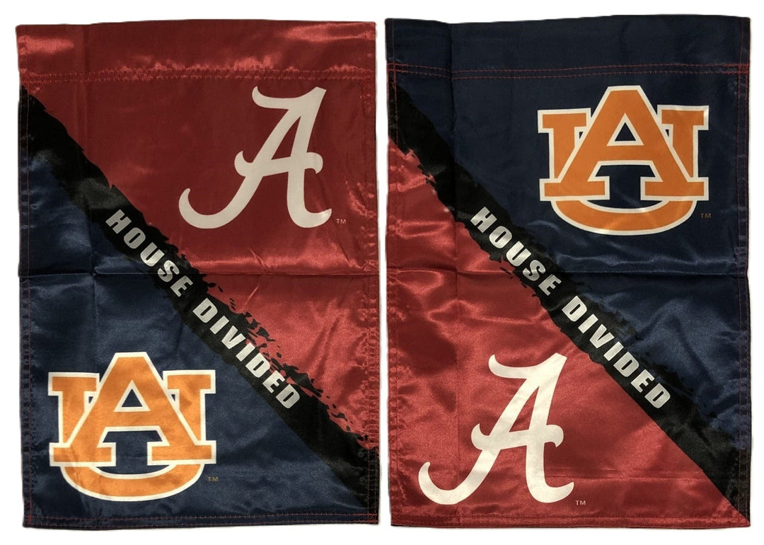 Alabama vs Auburn House Divided Garden Flag 2 Sided Rivalry 83245 Heartland Flags