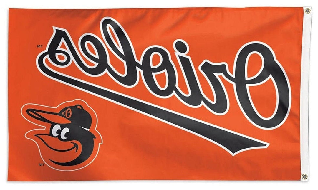 Baltimore Orioles Flag 3x5 Scripted Mascot Orange 05260115 Heartland Flags