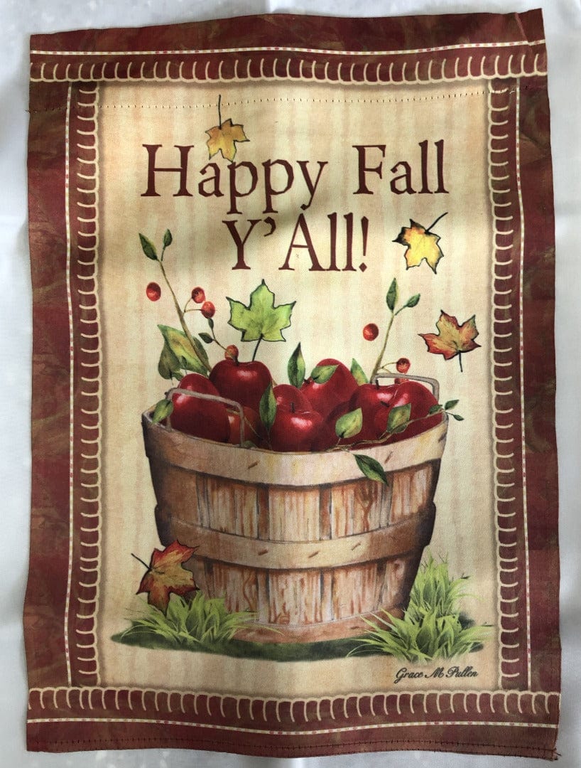 Basket of Apples Garden Flag 2 Sided Happy Fall Y'all 14S2133 Heartland Flags