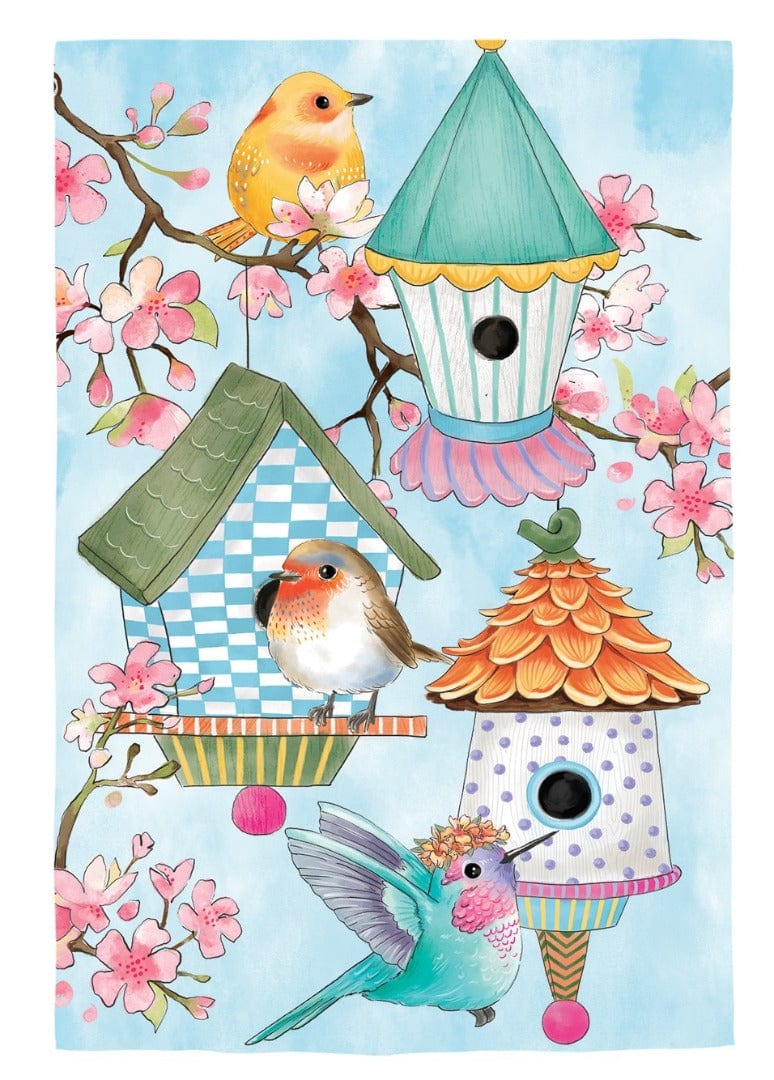Bird House & Birds on Cherry Blossoms Garden Flag 2 Sided 14L11791 Heartland Flags