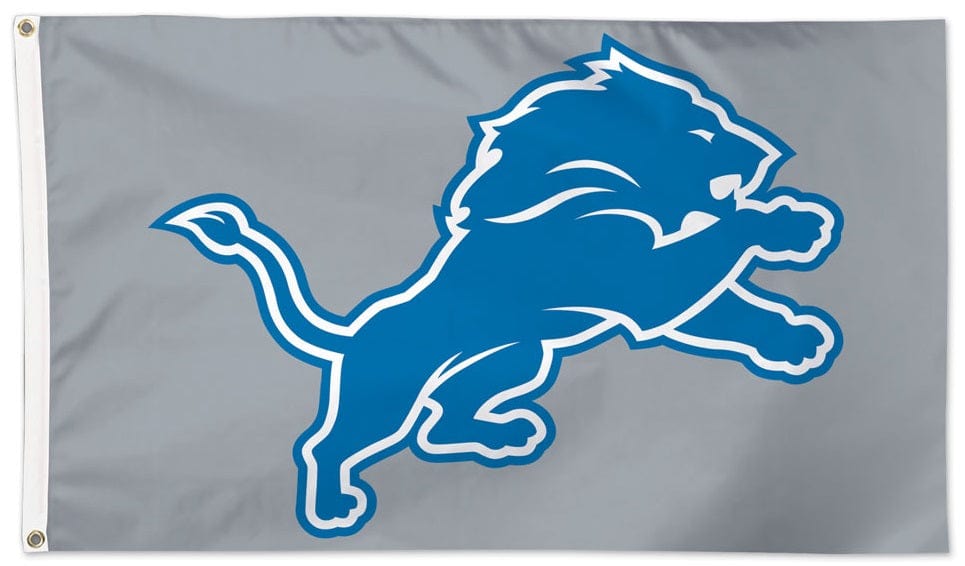 Detroit Lions Flag 3x5 Silver Logo 2 Sided 38907118 Heartland Flags