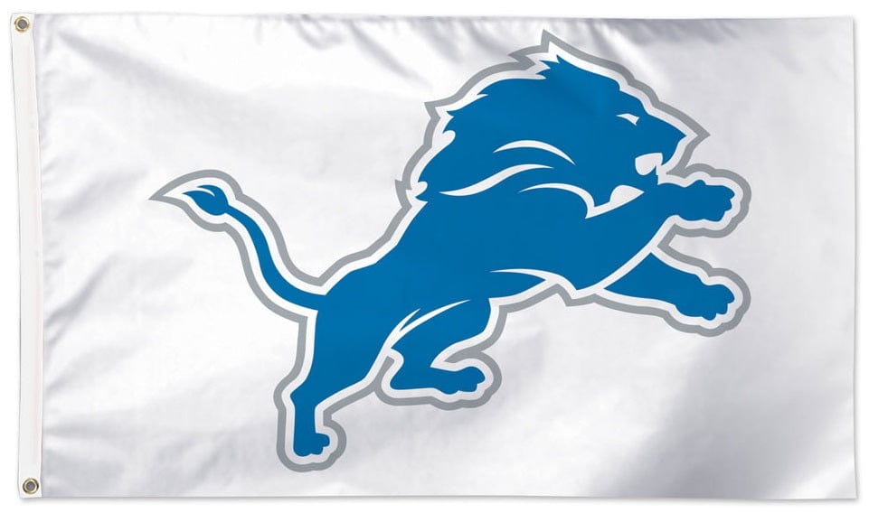 Detroit Lions Flag 3x5 White Logo 2 Sided 32410322 Heartland Flags