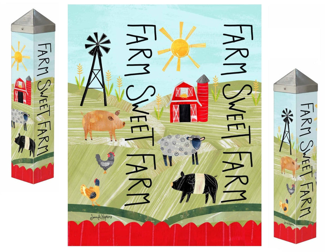Farm Sweet Farm Art Pole 20 Inches Tall Barn PL20062 Heartland Flags