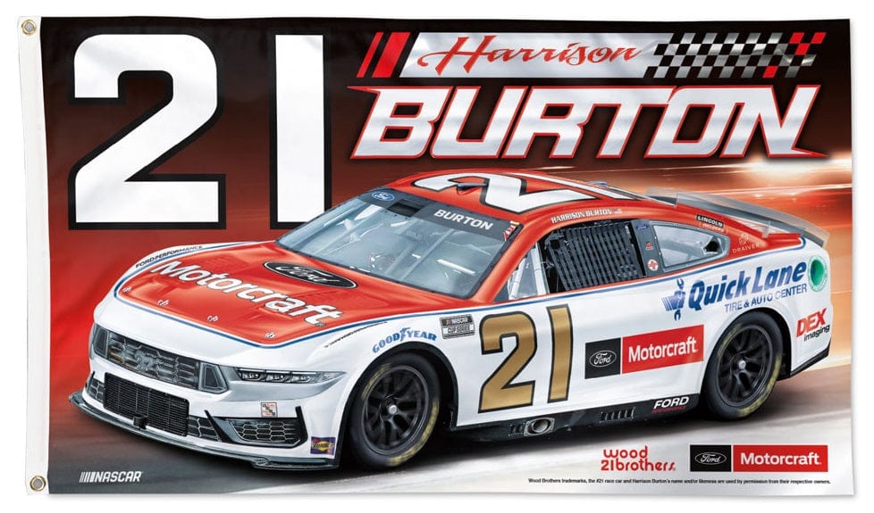 Harrison Burton Flag 3x5 Ford Race Car 2024 HeartlandFlags