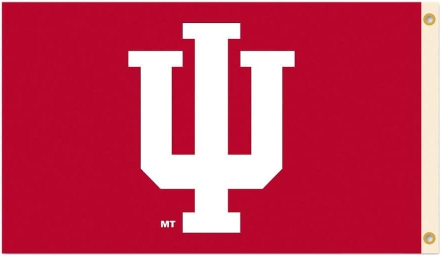 Indiana University Flag 3x5 Hoosiers IU Logo Red 95123 Heartland Flags