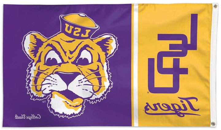 LSU Tigers Flag 3x5 College Vault Logo Throwback 08635115 Heartland Flags