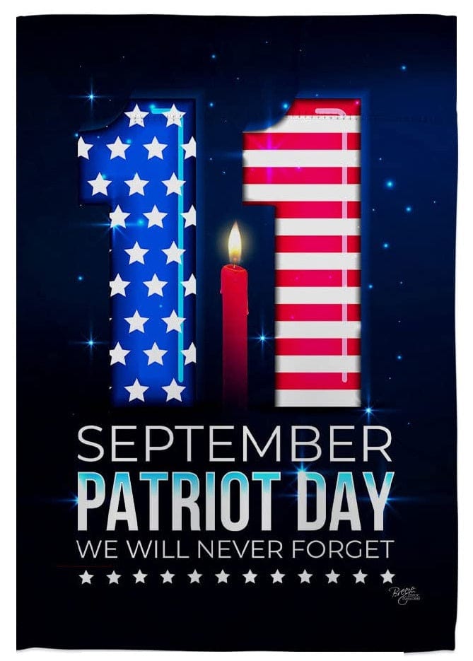 Memory of 9/11 Garden Flag 2 Sided Patriot Day 20245 Heartland Flags