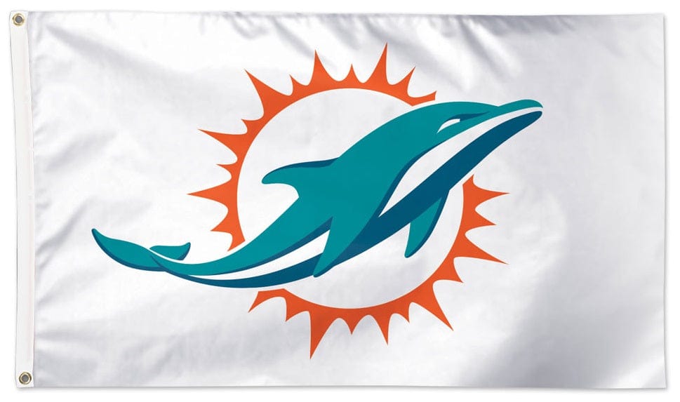 Miami Dolphins Flag 3x5 Logo White 32553321 Heartland Flags