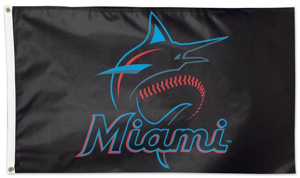Miami Marlins Flag 3x5 Logo 2 Sided 02494120 Heartland Flags