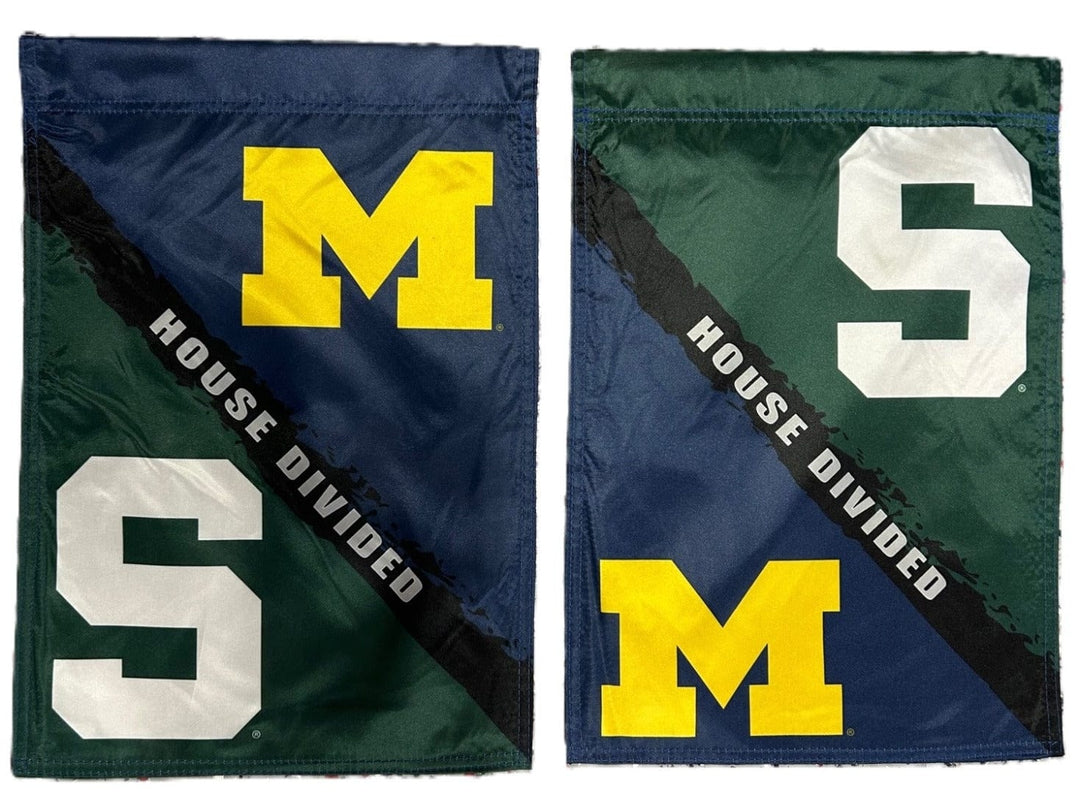 Michigan vs Michigan State House Divided Garden Flag 2 Sided Rivalry 83293 Heartland Flags
