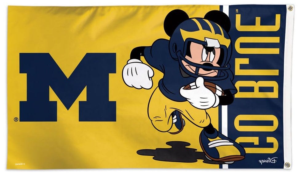 Michigan Wolverines Mickey Mouse Flag 3x5 Disney Go Blue Football 79741117 Heartland Flags