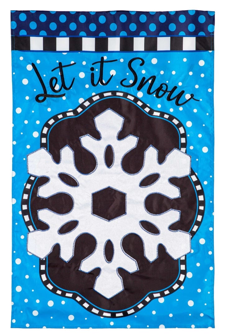 Patterned Snowflake Banner 2 Sided Let It Snow Flag 159574 Heartland Flags