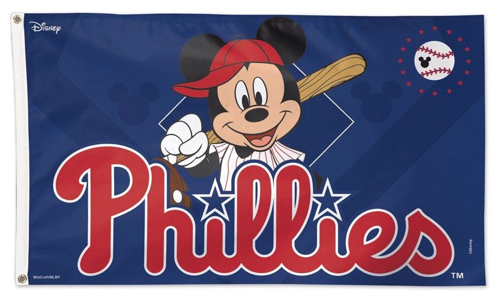 Philadelphia Phillies MLB Mickey Mouse Baseball House Flag 