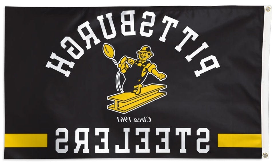 Pittsburgh Steelers Flag 3x5 Classic Logo Black 33074321 Heartland Flags