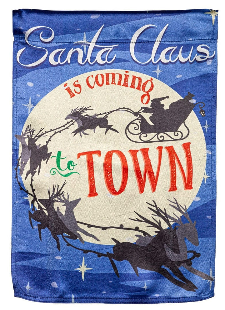 Santa Is Coming To Town Christmas Garden Flag 2 Sided 14LU11232 Heartland Flags