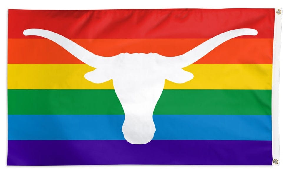 Texas Longhorns Flag 3x5 Rainbow Pride 35917321 Heartland Flags
