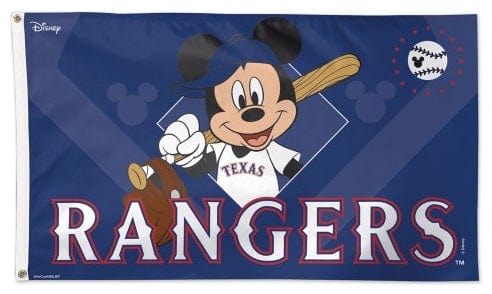 Texas Rangers Flag 3x5 Mickey Mouse Baseball Disney 76672118 Heartland Flags