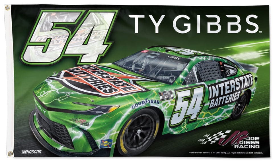 Ty Gibbs Flag 3x5 Interstate Batteries Race Car 2024 67885324 Heartland Flags