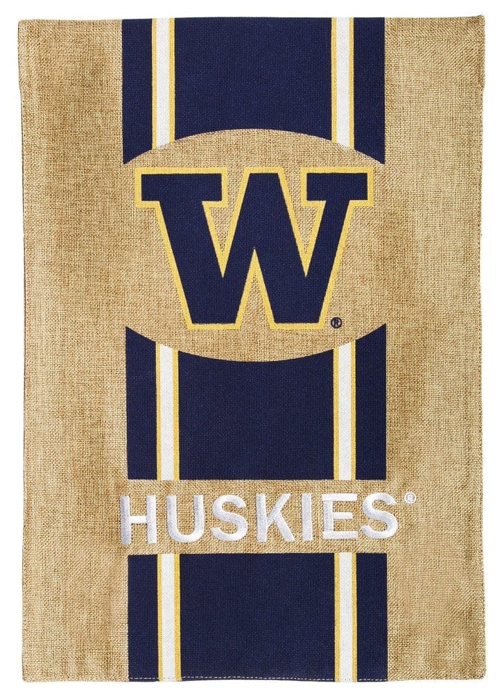 University of Washington Huskies Garden Flag 2 Sided Burlap 14B941 Heartland Flags
