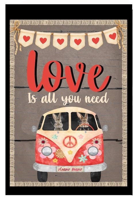 Valentine Love Is All You Need Garden Flag 2 Sided VW Van G2501 Heartland Flags