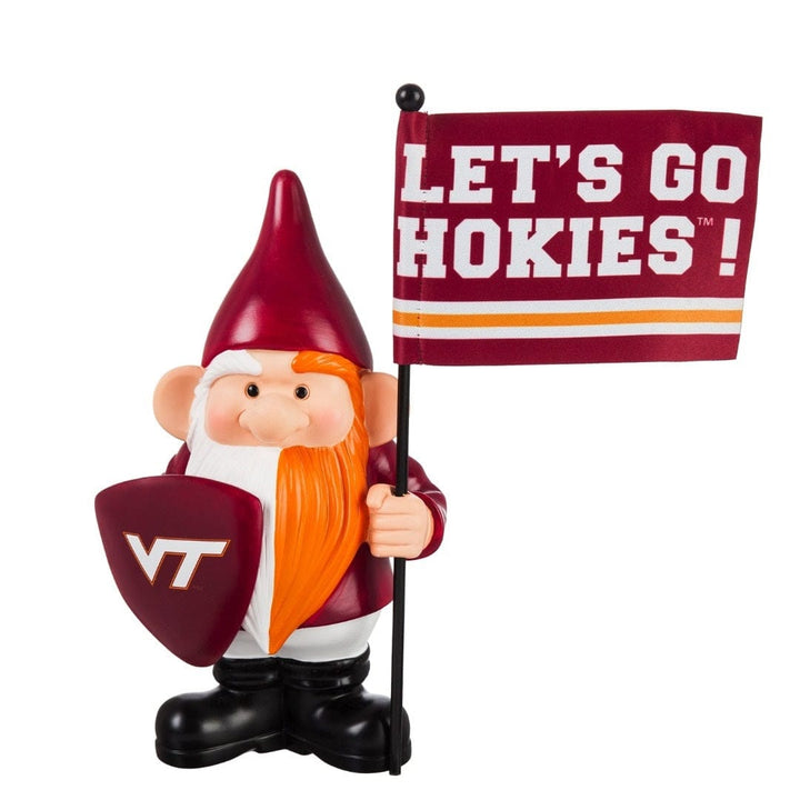 Virginia Tech Gnome with Flag Lets Go Hokies 54903FHG Heartland Flags