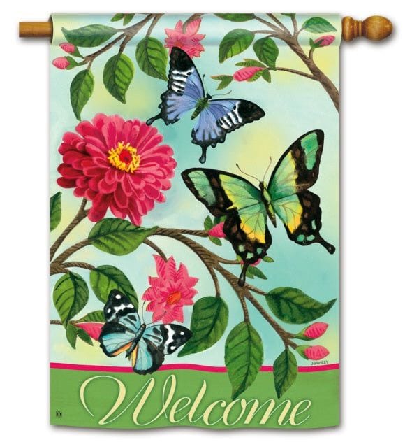 Papillons Flag 2 Sided Welcome Decorative Banner heartlandflags