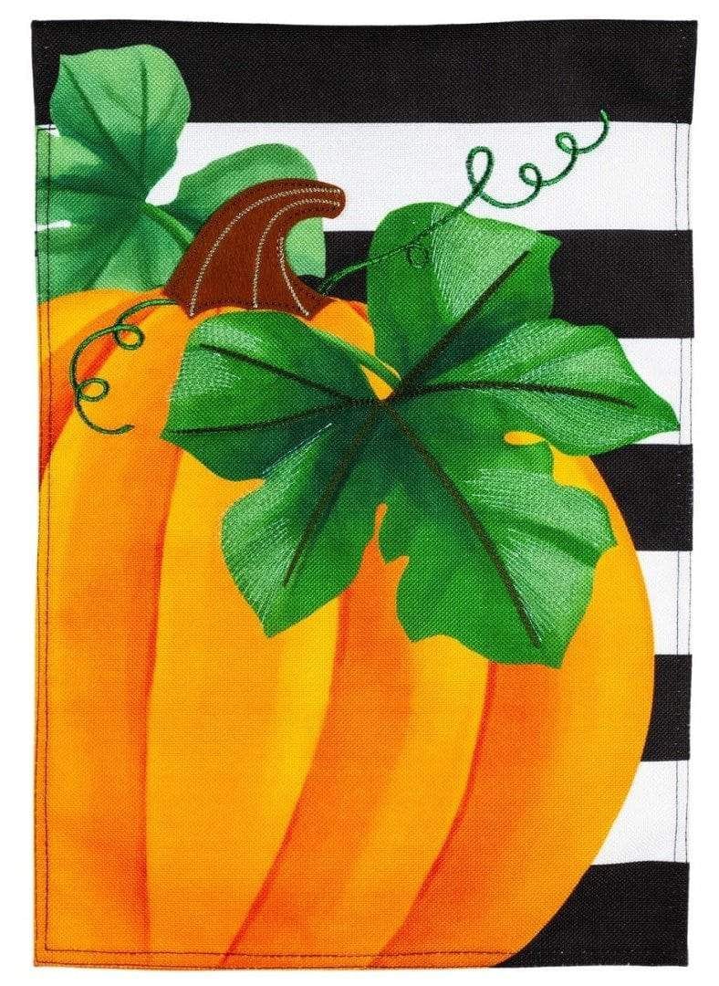 Pumpkin Stripe Garden Flag 2 Sided heartlandflags