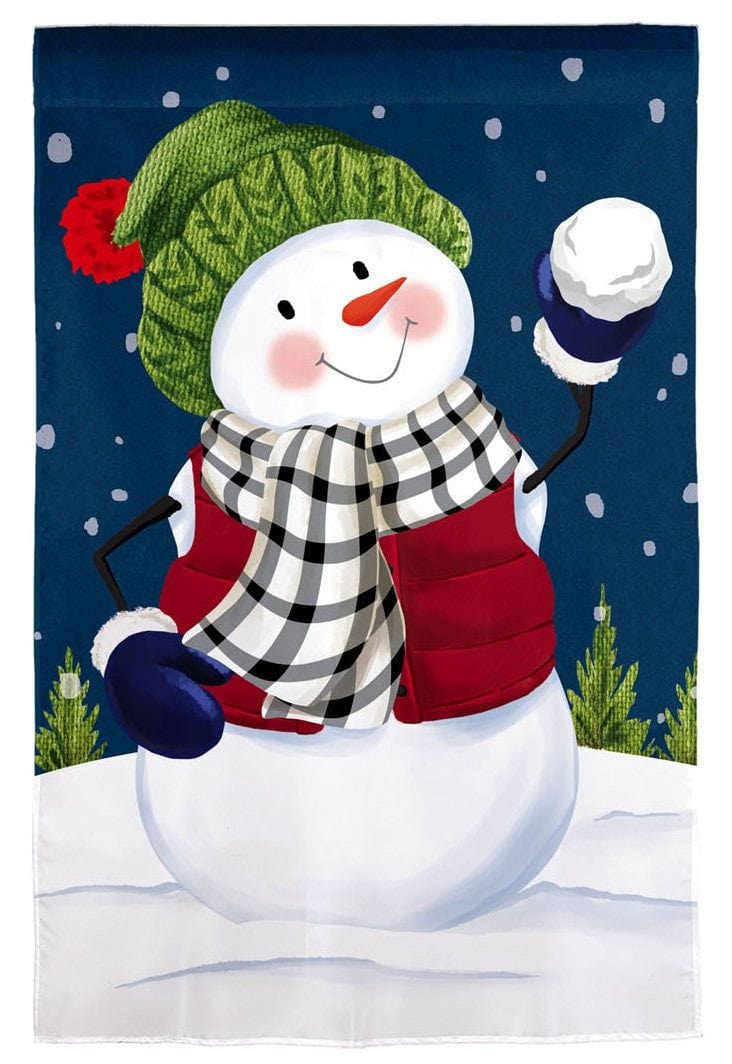 Snow Fun Winter Banner 2 Sided Decorative House Flag heartlandflags