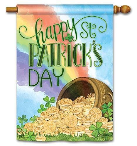 St Patricks Pot of Gold Flag Decorative House Banner heartlandflags