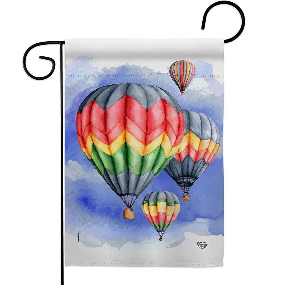 Summer Hot Air Balloon Garden Flag 2 Sided Decorative heartlandflags