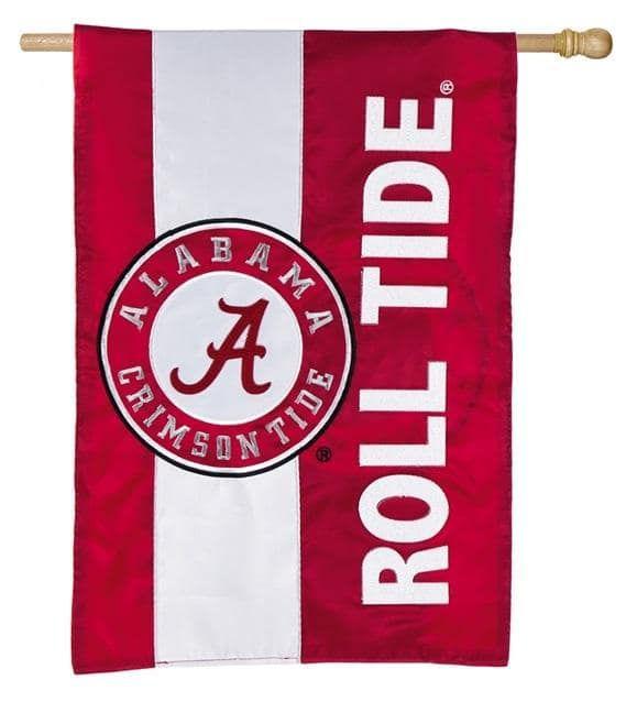 Alabama Crimson Tide Flag 2 Sided Embellished Roll Tide Applique House Banner 15SF924 Heartland Flags