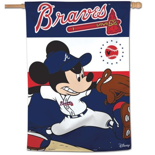 Atlanta Braves Flag 3x5 Mickey Mouse Baseball