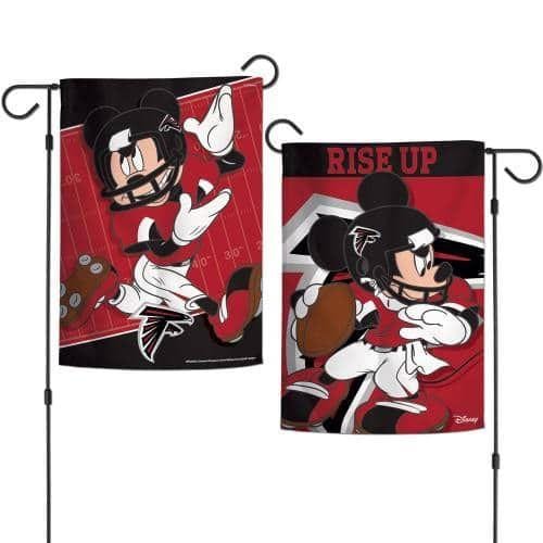 Atlanta Falcons Garden Flag 2 Sided NFL Mickey Mouse Rise Up 67708117 Heartland Flags