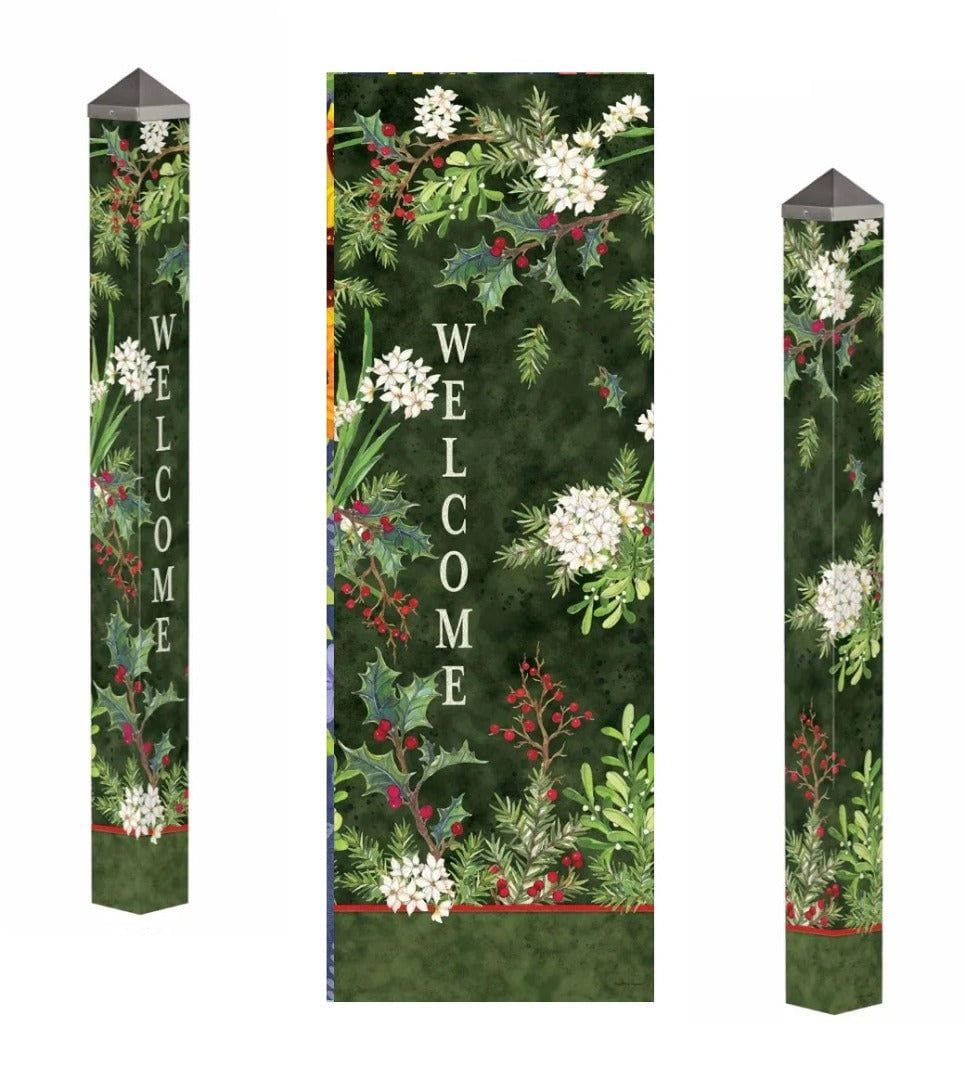 Balsam and Berries Art Pole Painted Peace 60 Inches Tall Welcome PL60006 Heartland Flags