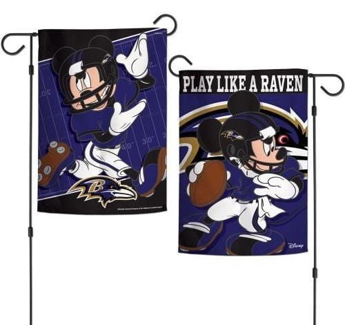 Baltimore Ravens Garden Flag 2 Sided Disney Mickey Mouse 73245117 Heartland Flags